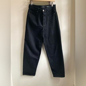 COS high waisted tapered leg true black jeans 27